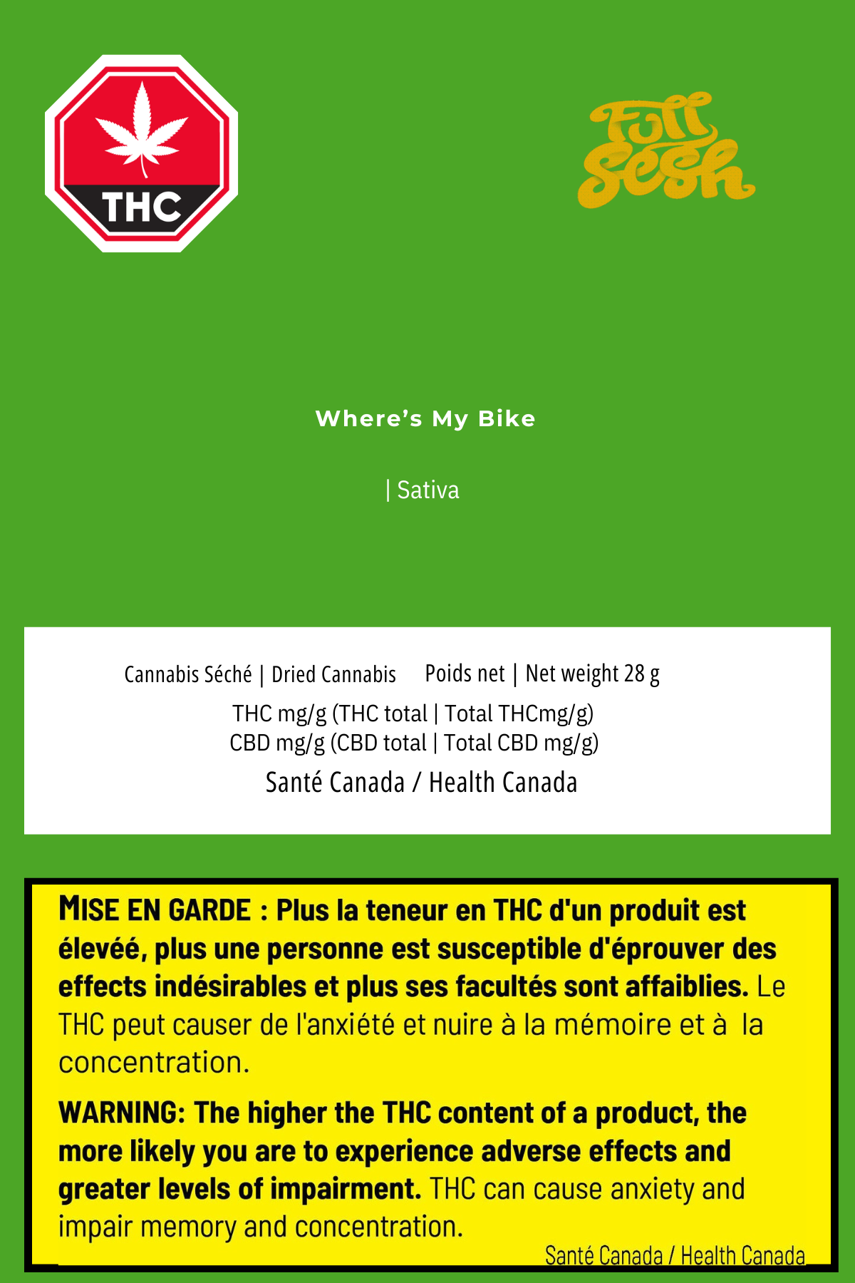 Cannabis SQDC Sirona Farms Inc Label